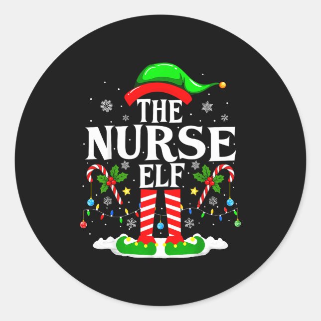 Adesivo The Nurse Elf Christmas Nursing Funny Rn Christmas (Frente)