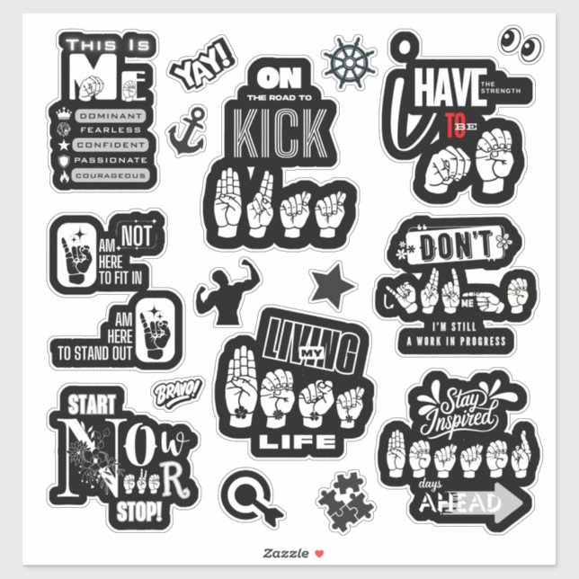 Adesivo THE POWER OF ME — ASL-Inspired Sticker Manifesto (Folha)