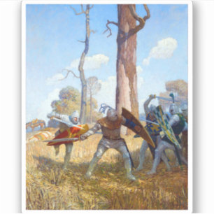 Adesivo The Slay of Sir Lamorak, c. 1922, por N.C. Wyeth