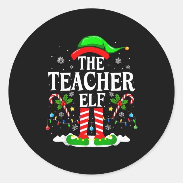 Adesivo The Teacher Elf Funny Xmas Teachers Christmas Teac (Frente)