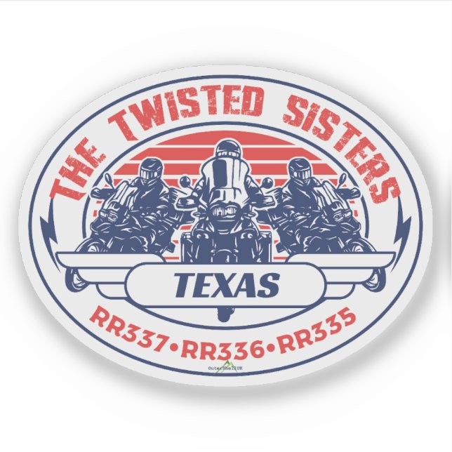 Adesivo The Twisted Sisters Texas USA Motorcycle 01 (Frente)