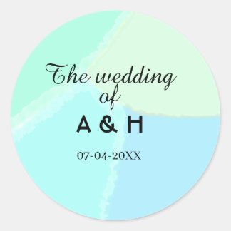 Adesivo The wedding of add couple name initial letter date