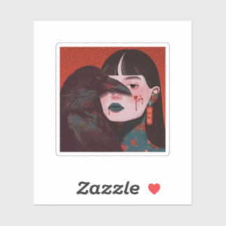 Adesivo The woman and the crow