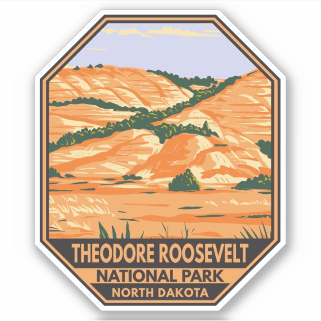 Adesivo Theodore Roosevelt National Park Vintage (Frente)