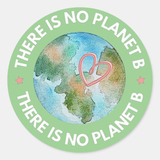 Adesivo There is no planet B earth green  Runder Aufkleber (Frente)