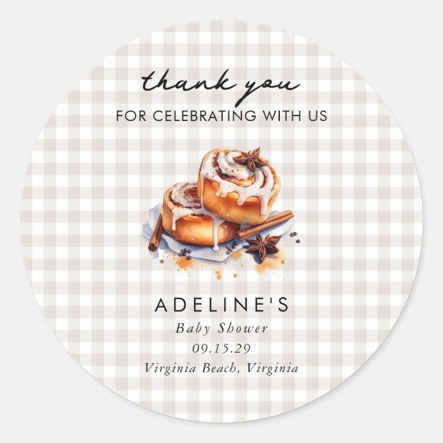 Adesivo There's a Little Bun in the Oven Baby Shower  (Frente)