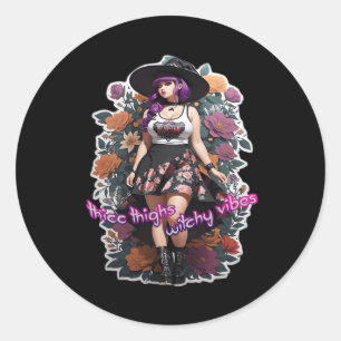 Adesivo Thicc Thighs Witchy Vibes - Whimsigoth Witch-Core