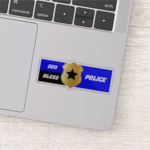 Adesivo Thin Blue Line, Deus Abençoe a Polícia
