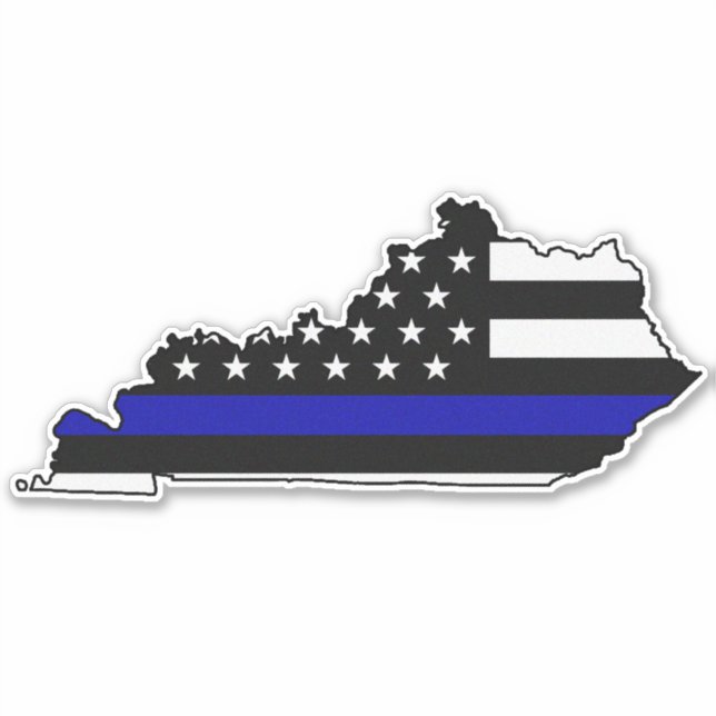 Adesivo Thin Blue Line Flag Kentucky (Frente)