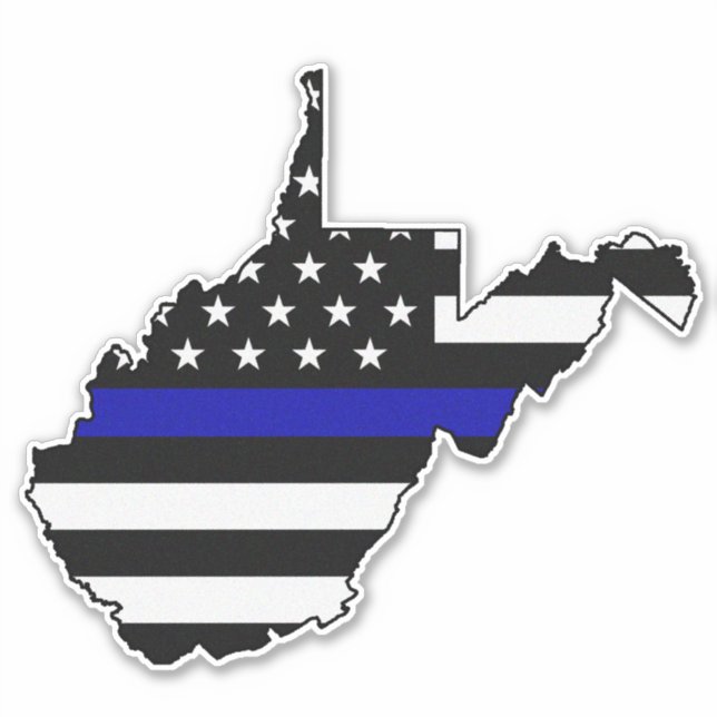 Adesivo Thin Blue Line Flag West Virginia (Frente)