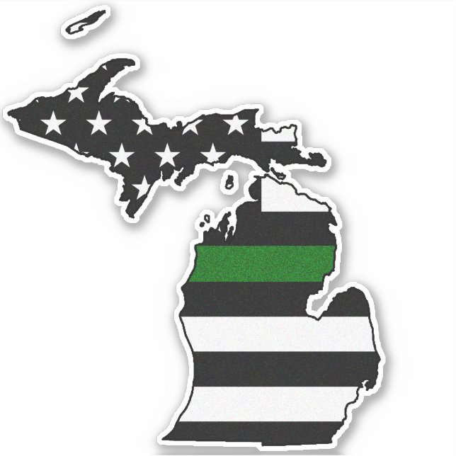 Adesivo Thin Green Line Flag Michigan (Frente)