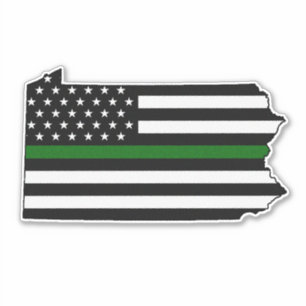 Adesivo Thin Green Line Flag Pennsylvania