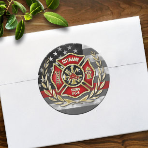 Adesivo Thin Red Fire Department Personalizado