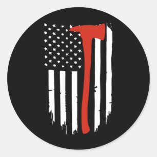 Adesivo Thin Red Line Ax American Flag Patriot Firemoon