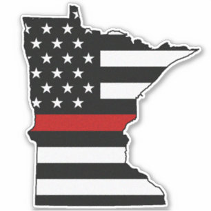 Adesivo Thin Red Line Flag Minnesota