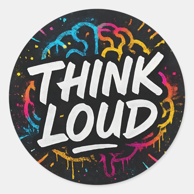 Adesivo Think Loud – Graffiti Brainpower Sticker (Frente)