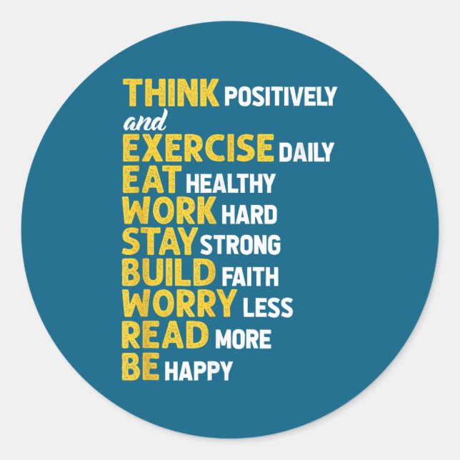 Adesivo Think Sitively Exercise Daily Gym Workout Motivati (Frente)
