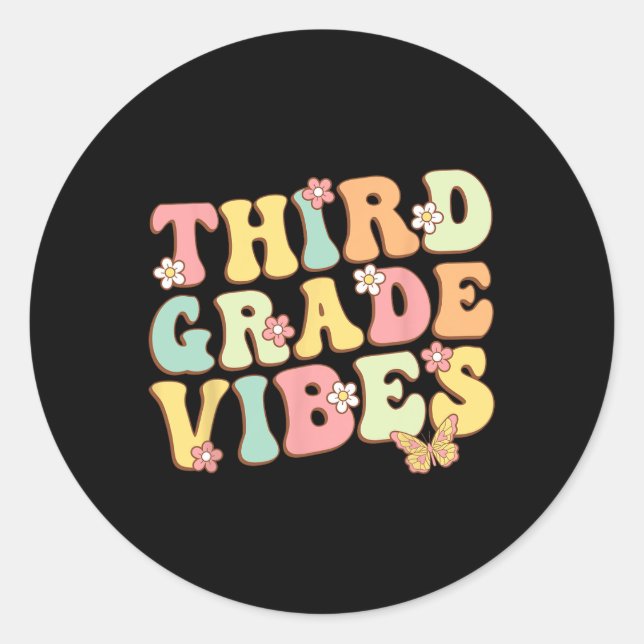 Adesivo Third Grade Vibes Hello Team 3rd Grade Teacher Kid (Frente)