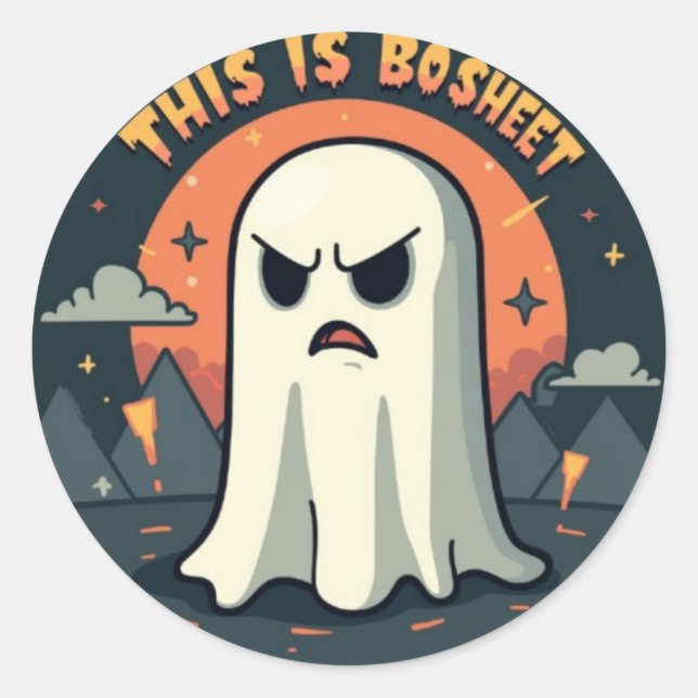 Adesivo This Is BoSheet: Grumpy Ghost Halloween  (Frente)