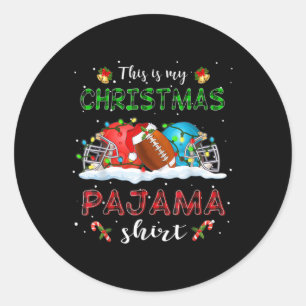 Adesivo This Is My Christmas Pajama  Football Xmas Lights 