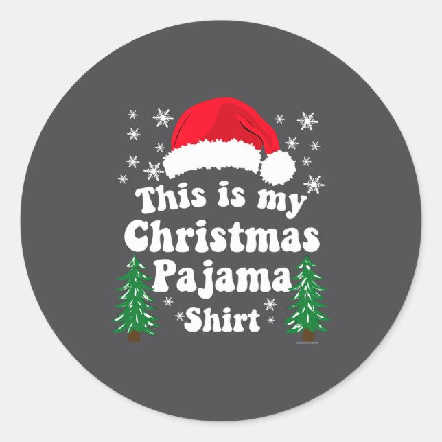 Adesivo This Is My Christmas Pajama Shirt Funny Retro Matc (Frente)