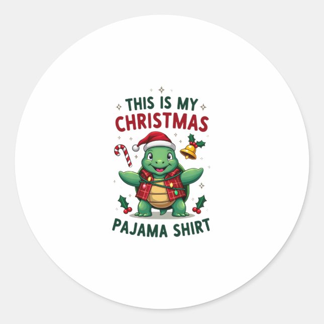 Adesivo This Is My Christmas Turtle Pajama Shirt Buffalo P (Frente)
