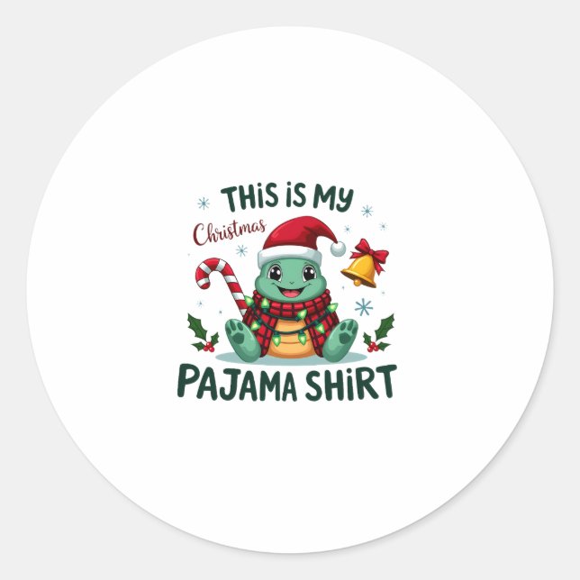 Adesivo This Is My Christmas Turtle Pajama Shirt Buffalo P (Frente)