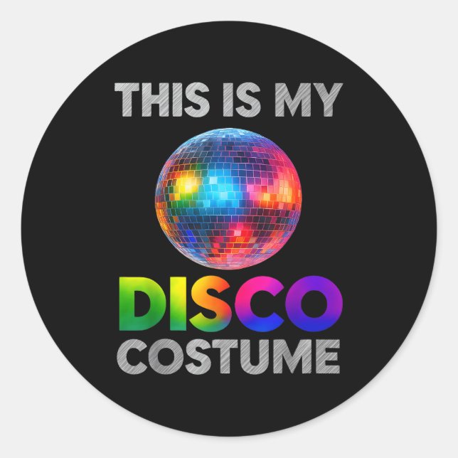 Adesivo This Is My Disco Costume Ball Graphic 1970s Funky  (Frente)