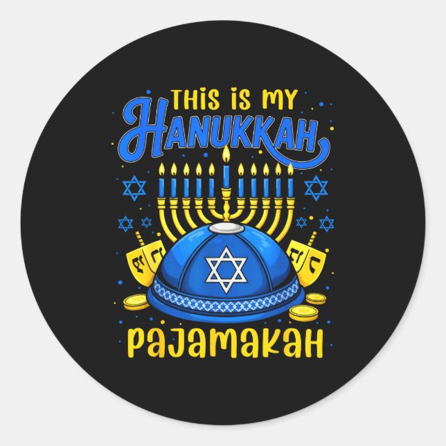 Adesivo This Is My Hanukkah Pajamakah For Jewish Christmas (Frente)