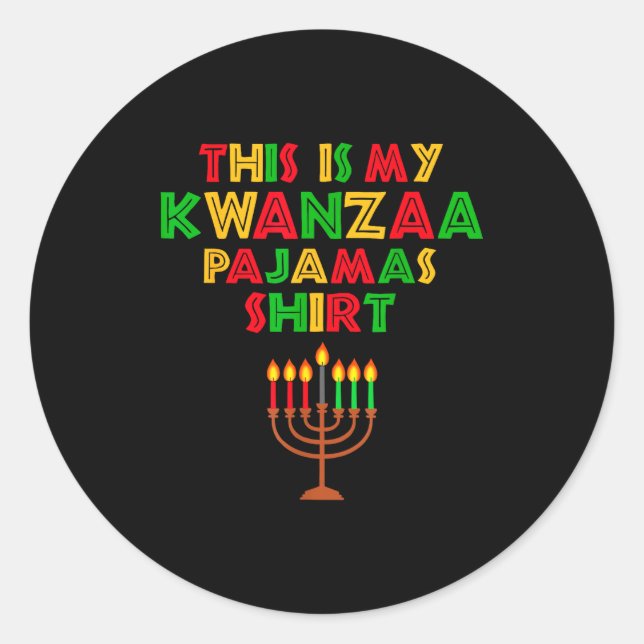 Adesivo This Is My Kwanzaa Pajamas Seven Principles Candle (Frente)