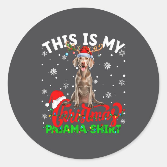 Adesivo This Is My Weimaraner Dog Ugly Christmas Pajama Sw (Frente)