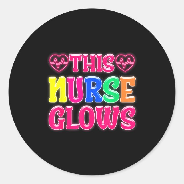 Adesivo This Nurse Glows Nursing Glow Retro  (Frente)