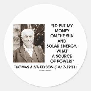Adesivo Thomas Edison Sun Energia Solar Fonte De Energia
