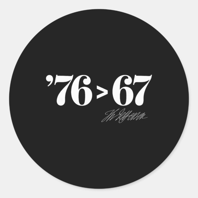 Adesivo Thomas Jefferson 76 > 67 Evidente por si Mínimo (Frente)