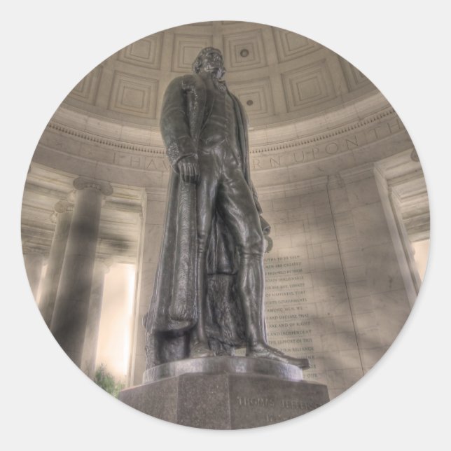 Adesivo Thomas Jefferson Memorial Bronze Estátua (Frente)
