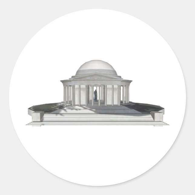 Adesivo Thomas Jefferson Memorial: Modelo 3D: (Frente)