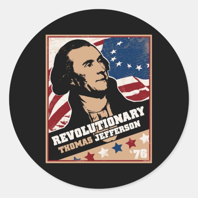 Adesivo Thomas Jefferson Vinheta Revolucionária (Frente)