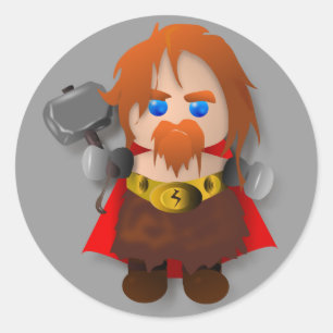 Adesivo Thor de Chibi com martelo