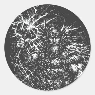 Adesivo Thor — Deus do Trovão Castigado pela Tempestade