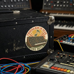Adesivo Thousands in Gear, One Note – Lustiger Synth Nerd