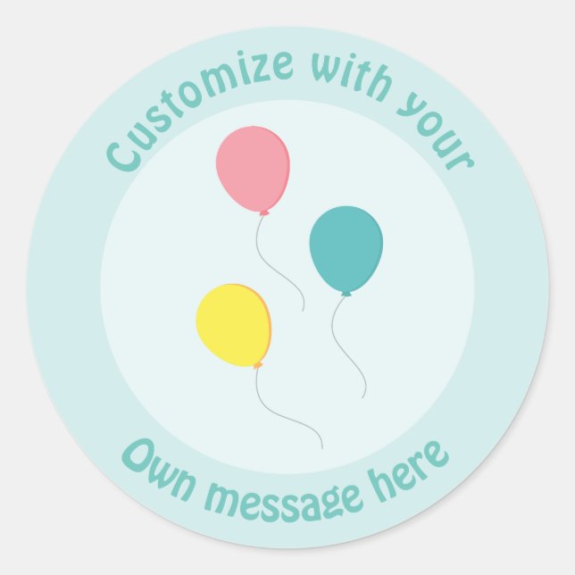 Adesivo Three Party Balloons Custom text (Frente)