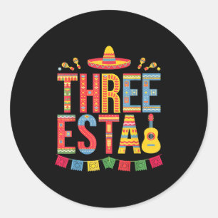 Adesivo Threeesta 3º aniversário fiesta chapéu mexicano