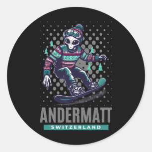 Adesivo Thrills Cósmicos - Snowboard De Alienígena No Ande