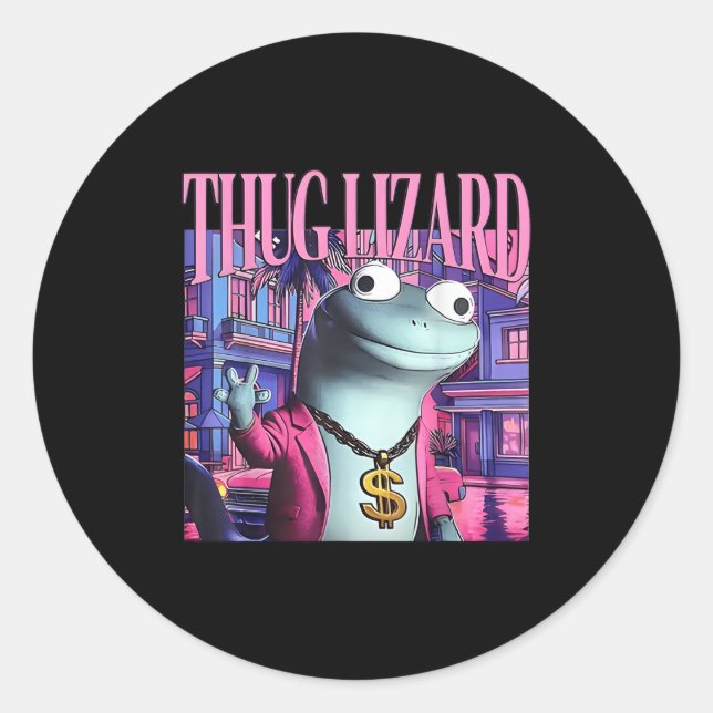 Adesivo Thug Lizard Funny Weirdcore Animal Lizard Lizard L (Frente)