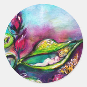 ADESIVO THUMBELINA QUE DORME ENTRE AUMENTOU AS FOLHAS