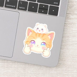 Adesivo Thumbs Up Kitten & Hamster Sticker