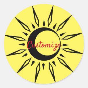 Adesivo Thunder_Cove da Lua do Crescente Sol Brilhante