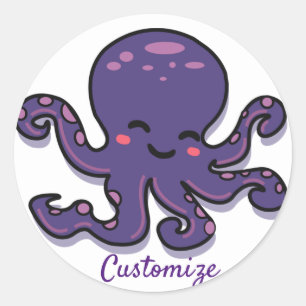 Adesivo Thunder_Cove de Octopus Roxo de Cubo