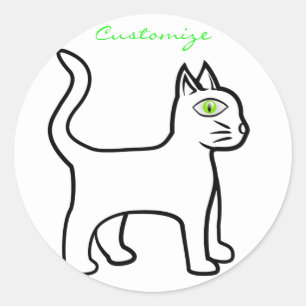 Adesivo Thunder_Cove do Gato de Olhos Verdes Minimalista