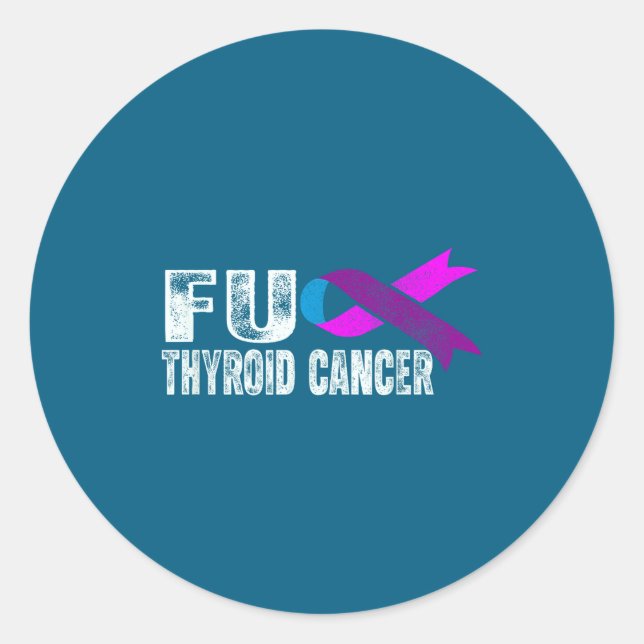 Adesivo Thyroid Cancer Awareness Retro Thyroid Cancer Surv (Frente)